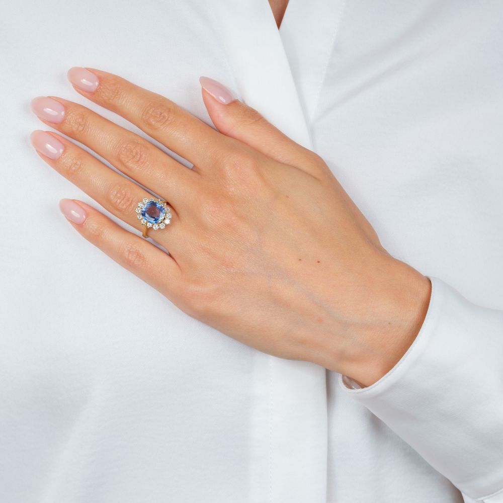 Sapphire Diamond Ring - image 3