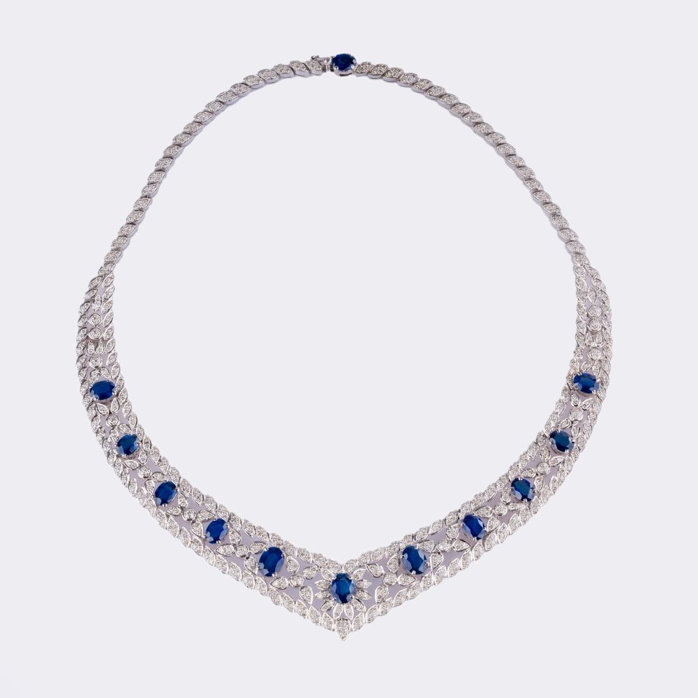High-Carat Gala-Necklace withSapphires and Diamonds High-Carat Gala-Necklace withSapphires and Diamonds