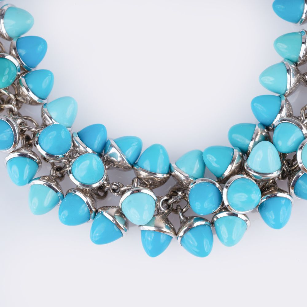 Mikado Flamenco Turquoise Necklace  'Three Shades of Persian Turquoise' - image 2