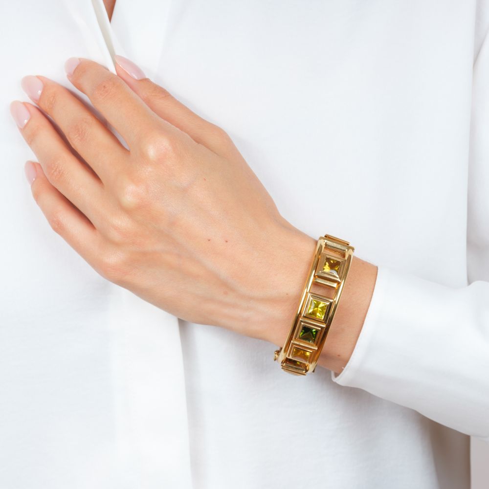 Curriculum Vitae Bangle Bracelet 'Rainforest' with coloured Gemstones - image 5