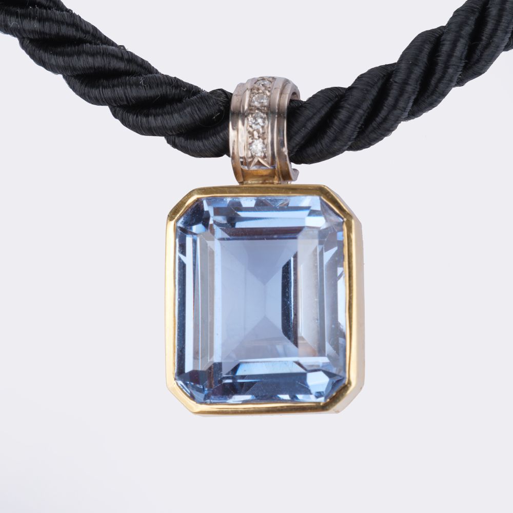 Topaz Pendant with Cord Necklace