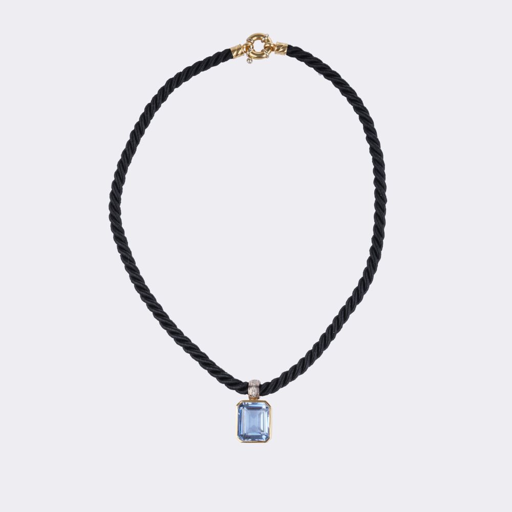 Topaz Pendant with Cord Necklace - image 2