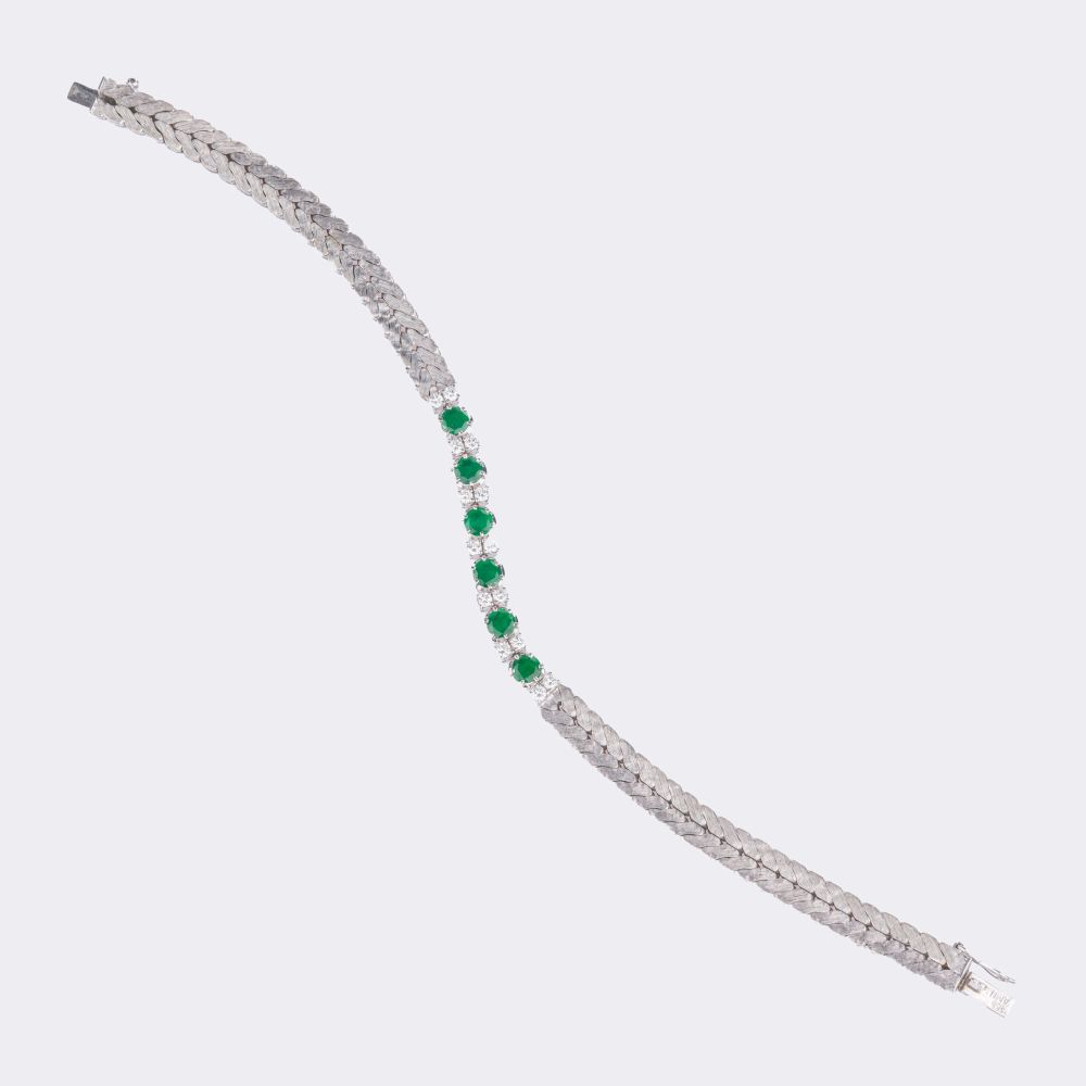 Smaragd Armband mit Brillanten-Besatz - Bild 2