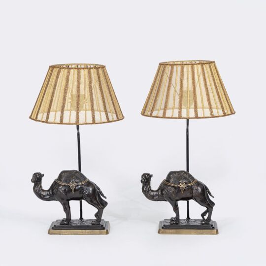 A Pair of Table Lamps with Dromedaries