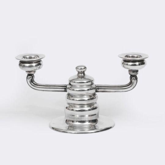 A Modern Two Branch Candelabra