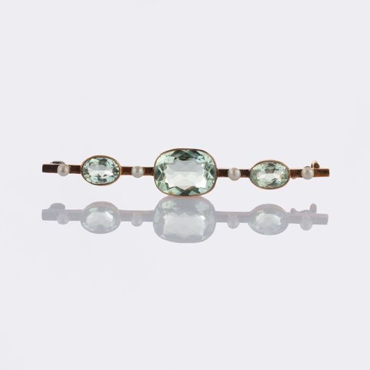 An Art Nouveau Aquamarin Brooch