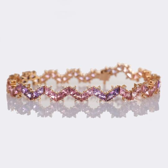 Tourmaline Amethyst Bracelet with Diamonds