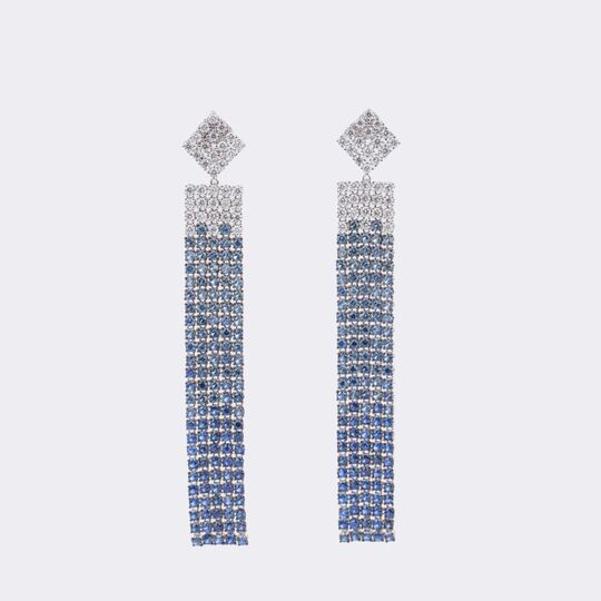 Pair of Sapphire Diamond Earrings