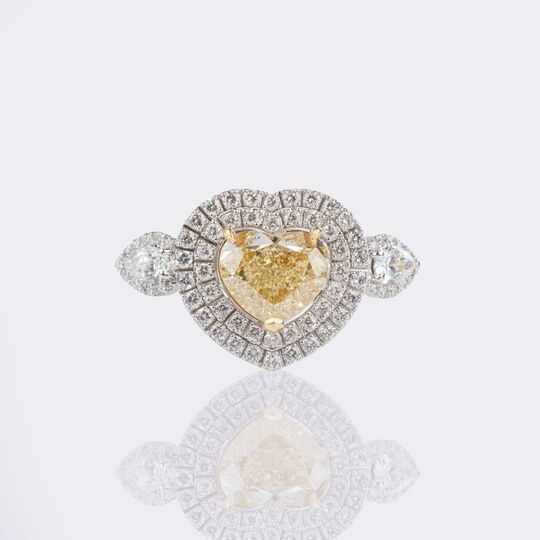 Fancy Diamond Ring in Heartform