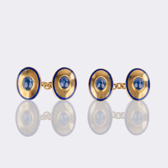 Pair of English Sapphire Cufflinks
