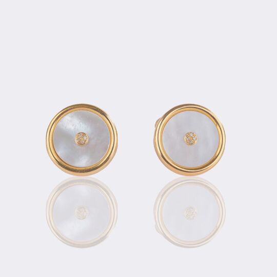 Pair of Mother-of-Pearl Diamond Cufflinks