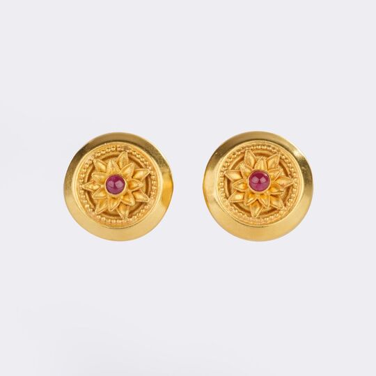 Pair of Ruby Gold Earrings