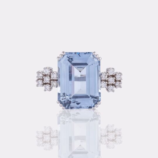 Aquamarine Diamond Clip