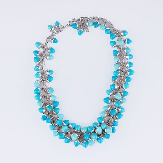 Mikado Flamenco Turquoise Necklace  'Three Shades of Persian Turquoise'