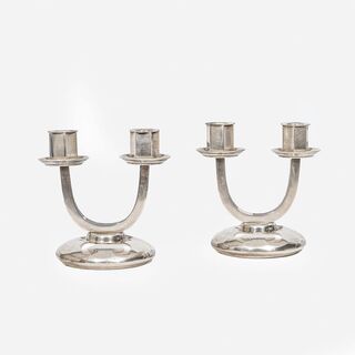 A Pair of Art Deco Candlesticks