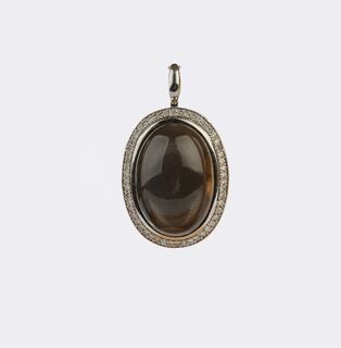 Large Moonstone Diamond Pendant