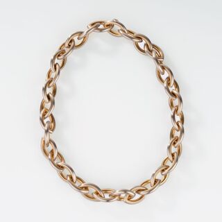 Opulent Platin Gold Necklace 'Navette'