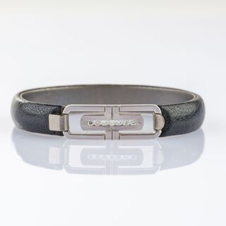  'Parentesi' Leather Bracelet with Diamonds
