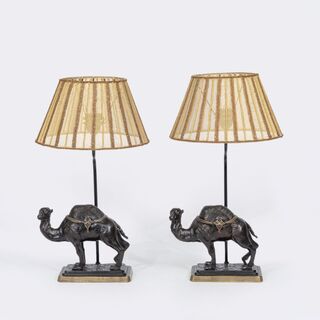 A Pair of Table Lamps with Dromedaries
