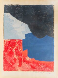 Composition rouge, grise et noire