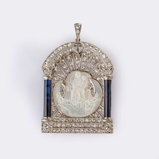 Antique Diamond Pendant 'Mary with Jesus'