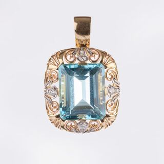 Aquamarine Diamond Pendant
