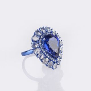 Tanzanite Diamond Cocktailring