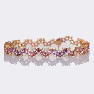 Tourmaline Amethyst Bracelet with Diamonds