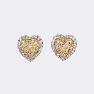 Pair of Diamond Earstuds in Heartshape
