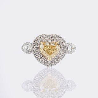 Fancy Diamond Ring in Heartform