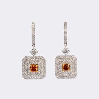 Pair of Fancy Diamond Earrings