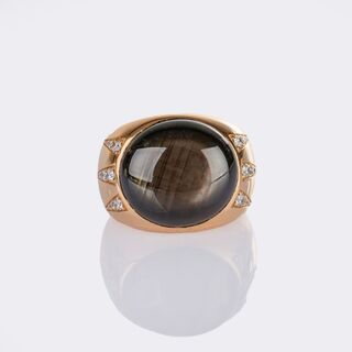 Star Sapphire Ring with Diamonds