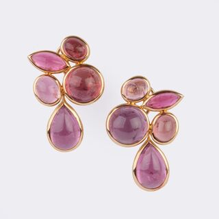 Colleen B. Rosenblat - Pair of colour-fine Pink Tourmaline Earpendants Pair of colour-fine Pink Tourmaline Earpendants