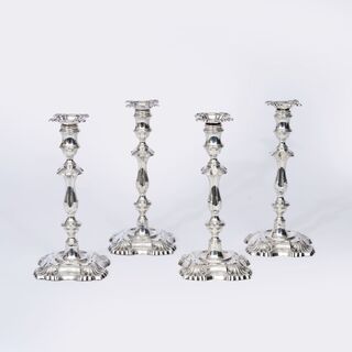 A Set of Four Edwardian Candlesticks