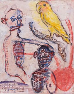 Figur mit Papagei