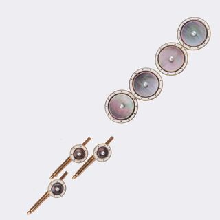 Pair of Cufflinks with 3 Frock Buttons