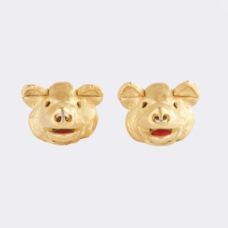 Pair of extraordinary Cufflinks 'Pigs'
