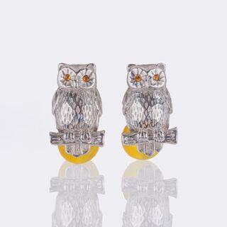 Pair of English Cufflinks 'Owls'