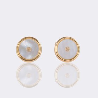 Pair of Mother-of-Pearl Diamond Cufflinks