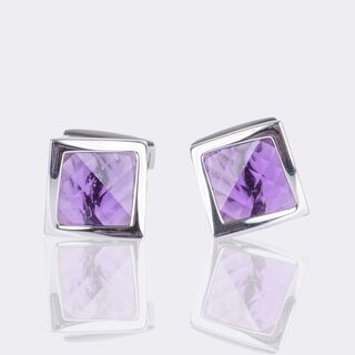 Robert Tateossian London Ltd - Pair of modern Amethyst Cufflinks 'Wave Twisted' Pair of modern Amethyst Cufflinks 'Wave Twisted'