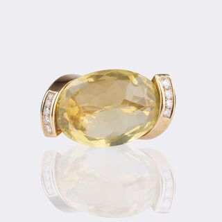 Modern Citrine Diamond Ring