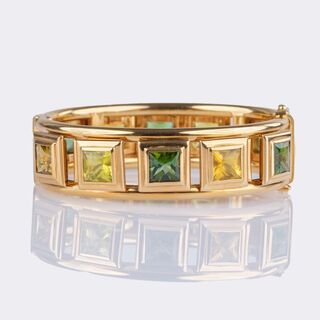Tamara Comolli - Curriculum Vitae Bangle Bracelet 'Rainforest' with coloured Gemstones Curriculum Vitae Bangle Bracelet 'Rainforest' with coloured Gemstones