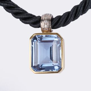 Topaz Pendant with Cord Necklace