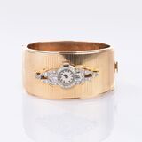 Art-déco Diamond Watch on a Gold Bangle Bracelet - image 1