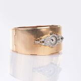 Art-déco Diamond Watch on a Gold Bangle Bracelet - image 2