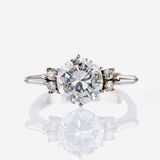Rare White Diamond Solitaire Ring - image 1