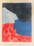 Composition rouge, grise et noire