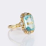 Aquamarine Diamond Ring - image 2