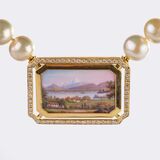 Pearl Necklace with Landscape Miniature 'Genève' - image 3