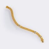 Curb-Chain Bracelet with Rare-White Diamonds - image 1